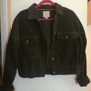 Corduroy Forest Green Cropped Jacket
